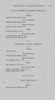 Volume XIV > Muster Rolls and Papers Relating to the Associators and Militia of the County of Bedford.