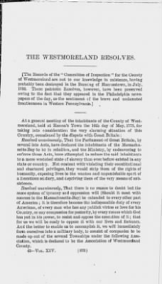 Volume XIV > Muster Rolls and Papers Relating to the Associators and Militia of the County of Westmoreland.