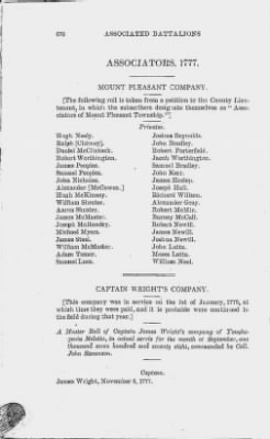 Thumbnail for Volume XIV > Muster Rolls and Papers Relating to the Associators and Militia of the County of Westmoreland.