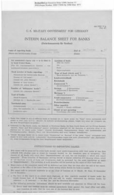 Thumbnail for American Zone: Interim Balance Sheets for Banks, September 1947