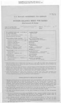 Thumbnail for American Zone: Interim Balance Sheets for Banks, September 1947