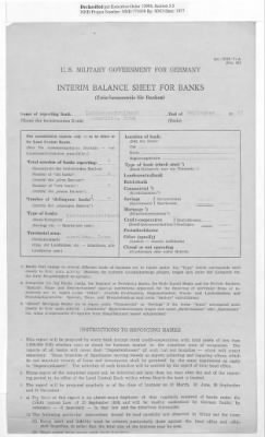 Thumbnail for American Zone: Interim Balance Sheets for Banks, September 1947