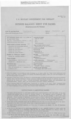 Thumbnail for American Zone: Interim Balance Sheets for Banks, September 1947