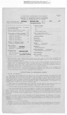 American Zone: Report of Selected Bank Statistics, June 1947