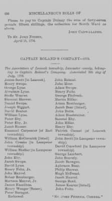 Volume XV > Miscellaneous Rolls of Associators, Militia and Flying Camp, 1776-1783.