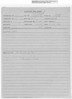 Thumbnail for records Relating to Tabulation and Classification of Deposits > Inventory Worksheets: Forms 3013-3099