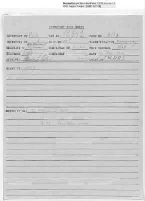 Thumbnail for records Relating to Tabulation and Classification of Deposits > Inventory Worksheets: Forms 3013-3099