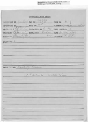 Thumbnail for records Relating to Tabulation and Classification of Deposits > Inventory Worksheets: Forms 3013-3099