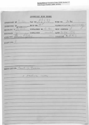 Thumbnail for records Relating to Tabulation and Classification of Deposits > Inventory Worksheets: Forms 3013-3099