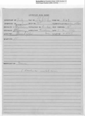 Thumbnail for records Relating to Tabulation and Classification of Deposits > Inventory Worksheets: Forms 3013-3099