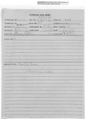 Thumbnail for records Relating to Tabulation and Classification of Deposits > Inventory Worksheets: Forms 3013-3099