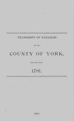 Volume XXI > Provincial Papers: Returns of Taxables of the County of York, for the Years 1779, 1780, 1781, 1782 and 1783.