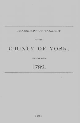 Volume XXI > Provincial Papers: Returns of Taxables of the County of York, for the Years 1779, 1780, 1781, 1782 and 1783.