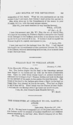 Thumbnail for Volume XIII > Muster Rolls and Papers Relating to the Associators and Militia of the County of Lancaster