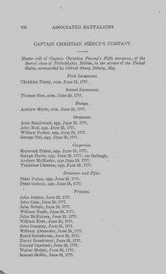 Thumbnail for Volume XIII > Muster Rolls and Papers Relating to the Associators and Militia of the City and County of Philadelphia.