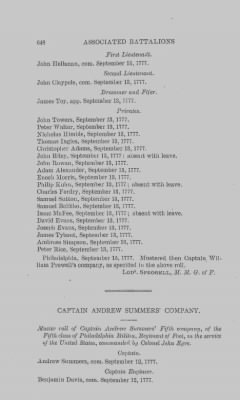 Thumbnail for Volume XIII > Muster Rolls and Papers Relating to the Associators and Militia of the City and County of Philadelphia.