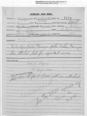 Thumbnail for Records Relating to Tabulation and Classification of Deposits > Inventory Worksheets: Forms 7300-7399