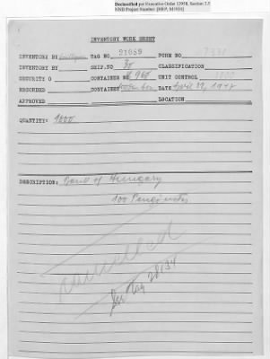 Thumbnail for Records Relating to Tabulation and Classification of Deposits > Inventory Worksheets: Forms 7300-7399