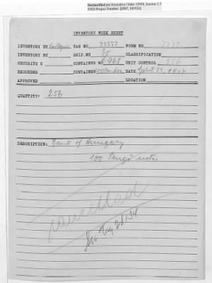 Thumbnail for Records Relating to Tabulation and Classification of Deposits > Inventory Worksheets: Forms 7300-7399