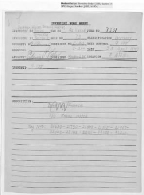 Thumbnail for Records Relating to Tabulation and Classification of Deposits > Inventory Worksheets: Forms 7300-7399