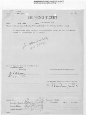 Thumbnail for Records Relating to Tabulation and Classification of Deposits > Shipping Tickets 65-69