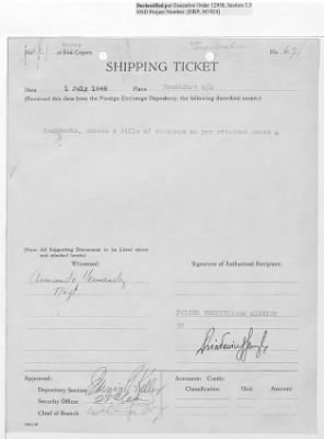 Records Relating to Tabulation and Classification of Deposits > Shipping Tickets 65-69