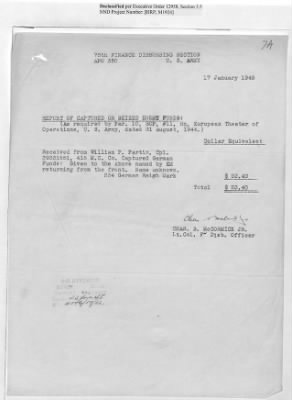 Thumbnail for Records of the Currency Section Received From Supreme Headquarters, Allied Expeditionary Forces (SHAEF) > 17/12 Funds Captured Or Confiscated Enemy Funds: Correspondence and Reports [N.D.; August 1944; November 1944-March 1945]