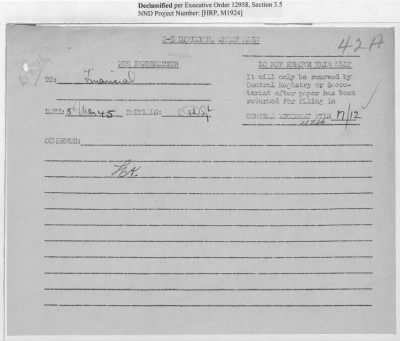 Thumbnail for Records of the Currency Section Received From Supreme Headquarters, Allied Expeditionary Forces (SHAEF) > 17/12 Funds Captured Or Confiscated Enemy Funds: Correspondence and Reports [N.D.; August 1944; November 1944-March 1945]