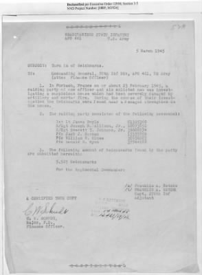 Thumbnail for Records of the Currency Section Received From Supreme Headquarters, Allied Expeditionary Forces (SHAEF) > 17/12 Funds Captured Or Confiscated Enemy Funds: Correspondence and Reports [N.D.; August 1944; November 1944-March 1945]