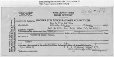 Thumbnail for Records of the Currency Section Received From Supreme Headquarters, Allied Expeditionary Forces (SHAEF) > 17/12 Funds Captured Or Confiscated Enemy Funds: Correspondence and Reports [N.D.; August 1944; November 1944-March 1945]