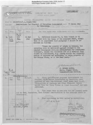 Thumbnail for Records of the Currency Section Received From Supreme Headquarters, Allied Expeditionary Forces (SHAEF) > 17/12 Funds Captured Or Confiscated Enemy Funds: Correspondence and Reports [N.D.; August 1944; November 1944-March 1945]