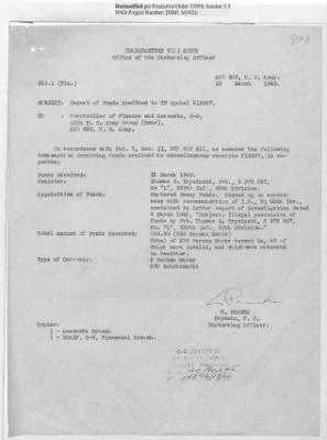 Thumbnail for Records of the Currency Section Received From Supreme Headquarters, Allied Expeditionary Forces (SHAEF) > 17/12 Funds Captured Or Confiscated Enemy Funds: Correspondence and Reports [N.D.; August 1944; November 1944-March 1945]