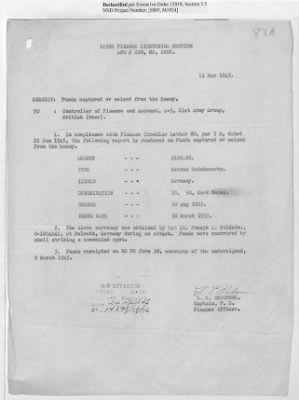 Thumbnail for Records of the Currency Section Received From Supreme Headquarters, Allied Expeditionary Forces (SHAEF) > 17/12 Funds Captured Or Confiscated Enemy Funds: Correspondence and Reports [N.D.; August 1944; November 1944-March 1945]