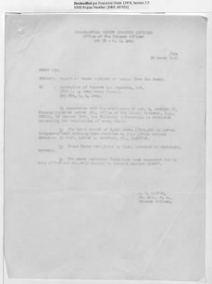 Thumbnail for Records of the Currency Section Received From Supreme Headquarters, Allied Expeditionary Forces (SHAEF) > 17/12 Funds Captured Or Confiscated Enemy Funds: Correspondence and Reports [N.D.; August 1944; November 1944-March 1945]