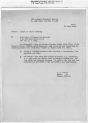 Thumbnail for Records of the Currency Section Received From Supreme Headquarters, Allied Expeditionary Forces (SHAEF) > 17/12 Funds Captured Or Confiscated Enemy Funds: Correspondence and Reports [N.D.; August 1944; November 1944-March 1945]