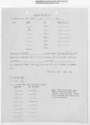 Thumbnail for Records Relating to Operations "Birddog" and "Doorknob" > Loading Instructions, Traffic Officer Copy:First Allocation (Second Night)