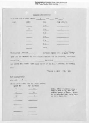 Thumbnail for Records Relating to Operations "Birddog" and "Doorknob" > Loading Instructions, Traffic Officer Copy:First Allocation (Second Night)