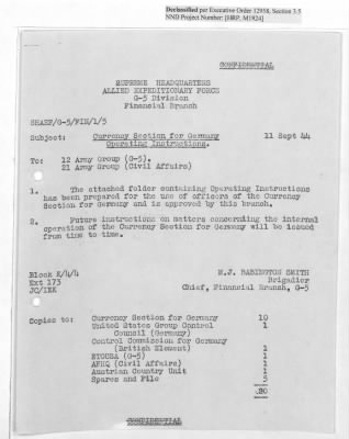 Thumbnail for Records Relating to the Currency Section > Currency Section for Germany: Operating Instructions