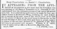Mary Chamberlain 1866 vs Daniel C Chamberlain Chancery Ct Notice.JPG