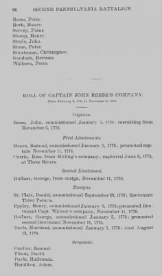 Volume X > Second Pennsylvania Battalion, Col. Arthur St. Clair. January 1776-January, 1777.