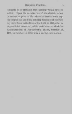 Volume IV > Benjamin Franklin. President of the Supreme Executive Council, 1785-1788.