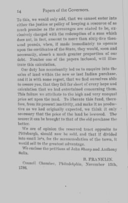 Volume IV > Benjamin Franklin. President of the Supreme Executive Council, 1785-1788.