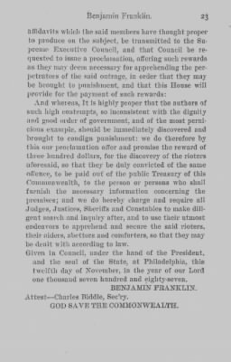 Volume IV > Benjamin Franklin. President of the Supreme Executive Council, 1785-1788.