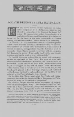 Thumbnail for Volume X > Fourth Pennsylvania Battalion, Col. Anthony Wayne. January 3, 1776-January 24, 1777.