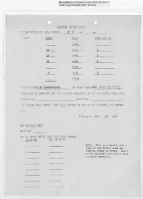 Thumbnail for Records Relating to Operations "Birddog" and "Doorknob" > Loading Instructions, Traffic Officer Copy : First Allocation (Fourth Night)