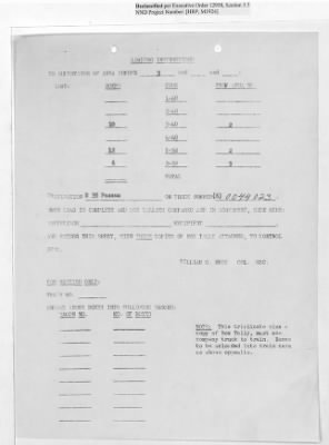 Thumbnail for Records Relating to Operations "Birddog" and "Doorknob" > Loading Instructions, Traffic Officer Copy : First Allocation (Fourth Night)