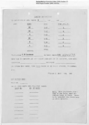 Thumbnail for Records Relating to Operations "Birddog" and "Doorknob" > Loading Instructions, Traffic Officer Copy : First Allocation (Fourth Night)