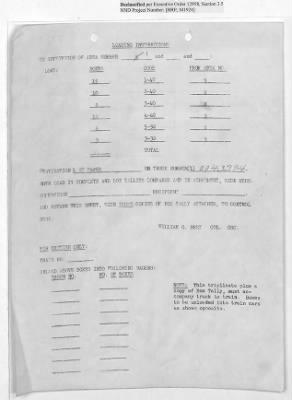 Thumbnail for Records Relating to Operations "Birddog" and "Doorknob" > Loading Instructions, Traffic Officer Copy : First Allocation (Fifth Night)