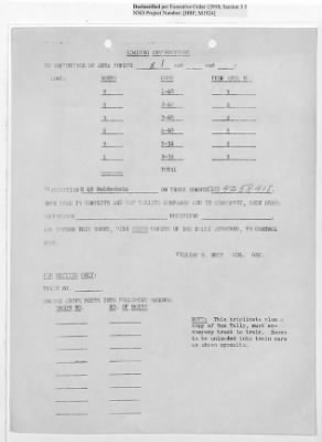 Thumbnail for Records Relating to Operations "Birddog" and "Doorknob" > Loading Instructions, Traffic Officer Copy : First Allocation (Fifth Night)