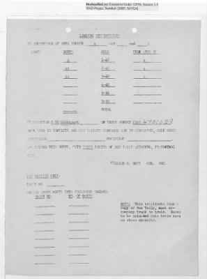 Thumbnail for Records Relating to Operations "Birddog" and "Doorknob" > Loading Instructions, Traffic Officer Copy : First Allocation (Fifth Night)